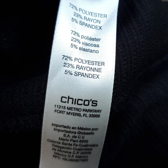 Chico's Sz 3 Black Ribbed Sleeveless Dress Back Zipper Closure Chicos XL 16 - Picture 11 of 12